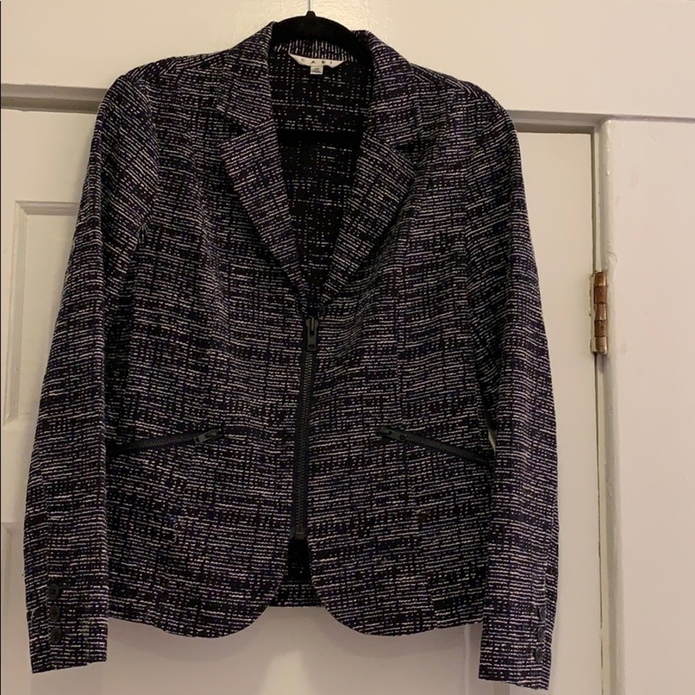 CABI blue, navy and white stitch Blazer